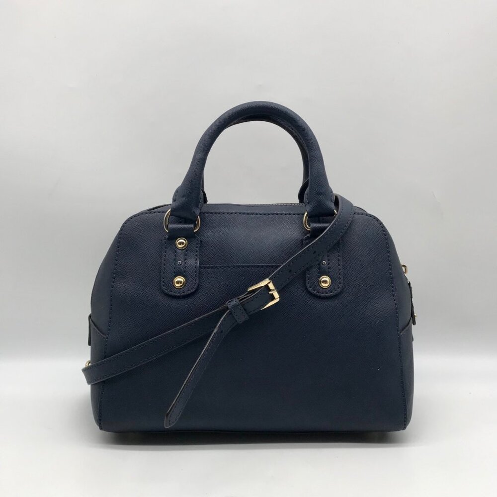 Michael Kors Dark Blue Saffiano Leather Convertible Satchel Bag - Picture 2 of 10